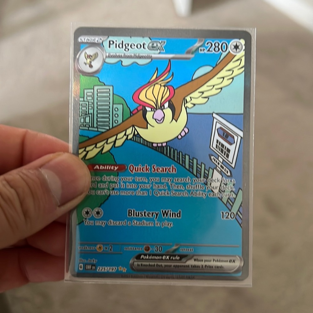 Pidgeot EX 225/197 Full Art NM/M Obsidian Flames Pokemon Card
